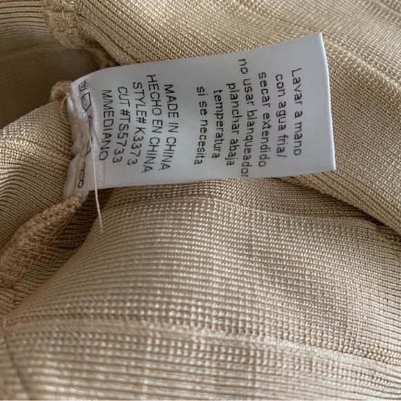 Gold Label couture beige bodycon cutout dress size Medium - Picture 9 of 10